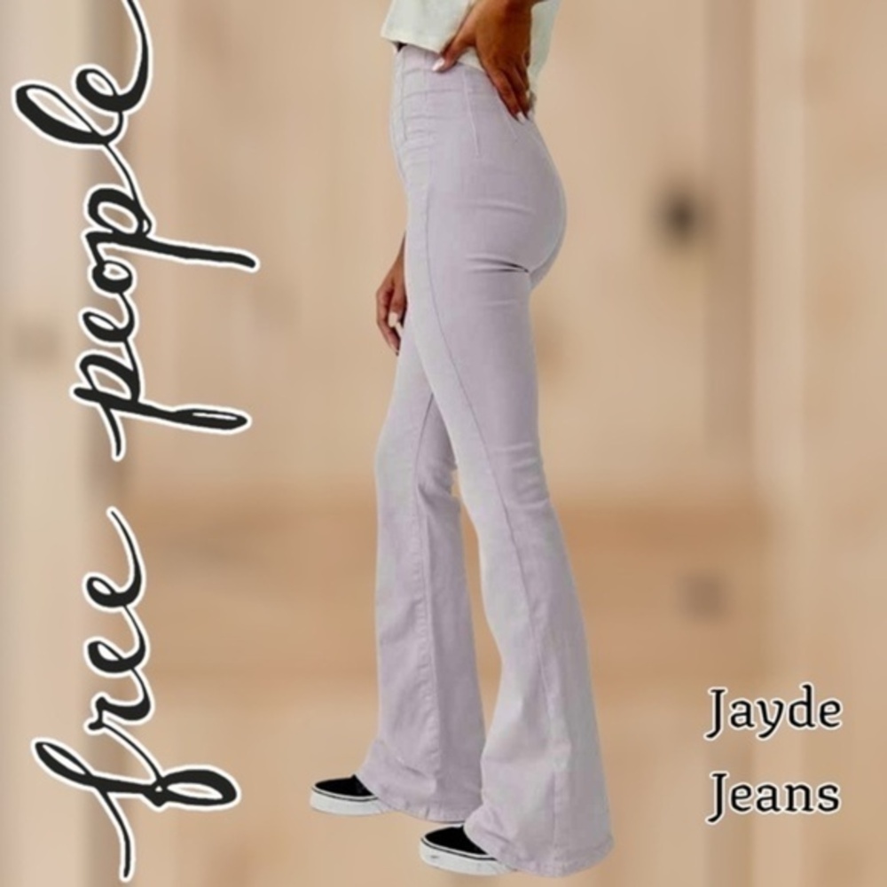 FREE PEOPLE Jayde High Rise Flare Leg Stretch Denim Jeans/NWT-Lt. Lavender/30R